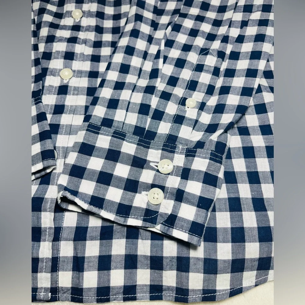 New J.Crew Navy and White Checkered Men's Shirt Long Sleeve, Button Down Sz XL